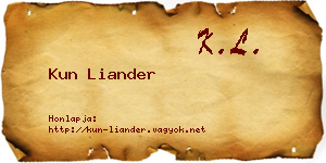 Kun Liander névjegykártya